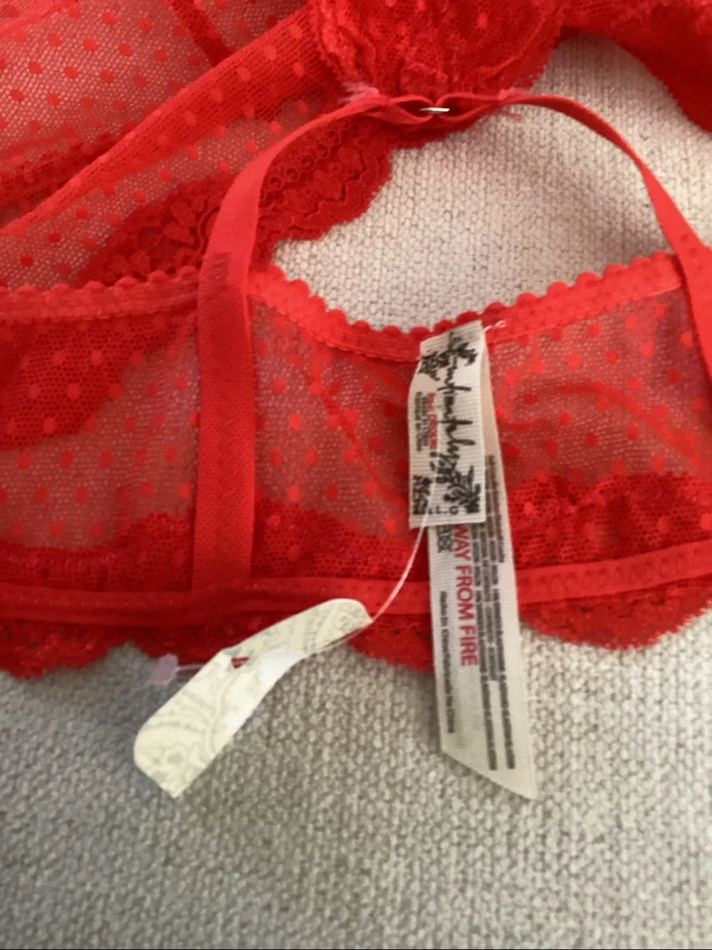 Free People Intimately FP Midweek Longline Bralette, Red, size Large, NWT